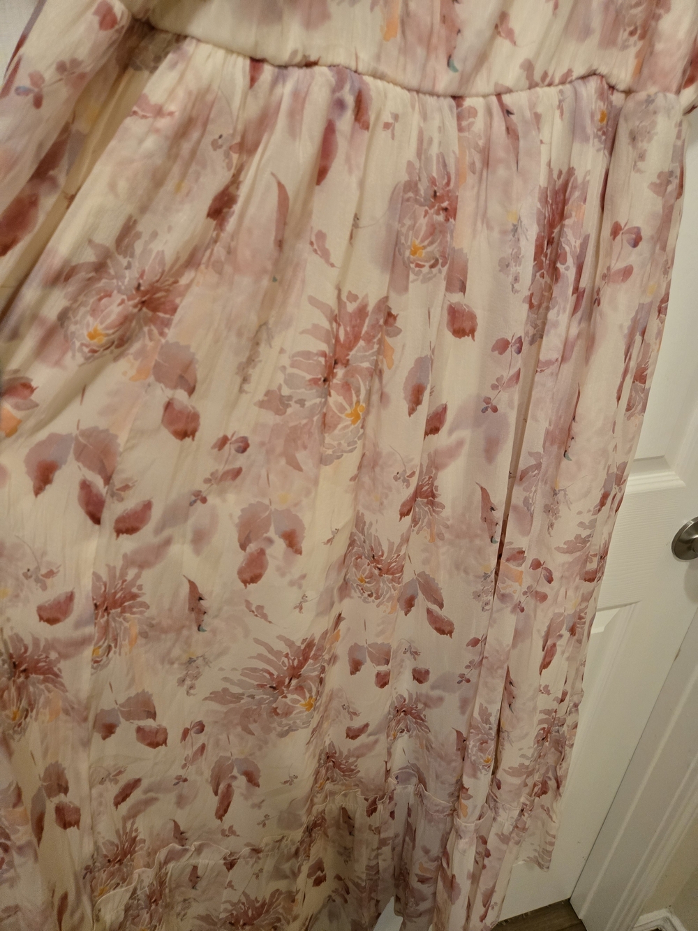 Polagram Cream Maxi Dress with Pink Floral Print - Picture 4 of 13